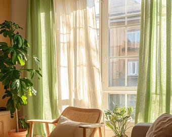 Sheer Linen Curtains: Customizable Natural Window Treatment