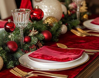 Handmade Velvet Runner: Modern Dining & Party Decor