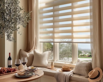 Custom Day & Night Zebra Roller Blinds | Light Filtering Shades | Made to Measure