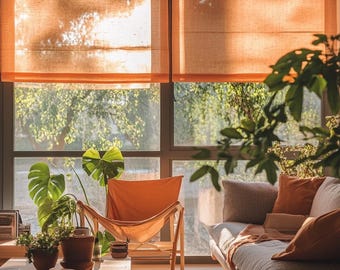 Sheer %100 Linen Roman Shade: Transparent Roman Blind