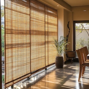 Wooden Blind, Bamboo Shades for window, Custom Indoor Room Dakening Window Blinds, Sun Shade Blinds for Home, Windows,Doors