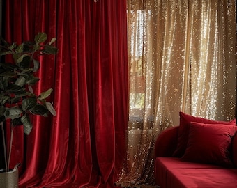 Verdunkelungsvorhang aus rotem Samt: Eleganter Theatervorhang