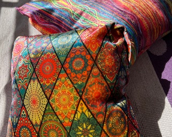 Patterned Velvet Pillow: Luxury Colorful Home Decor