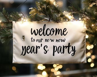 Custom Linen Blend Welcome Sign, Personalized Wedding or Event Decor