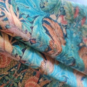 Vintage Blue Velvet Curtain: Boho Patterned Window Panel