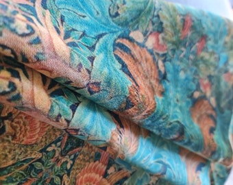 Vintage Blue Velvet Curtain: Boho Patterned Window Panel