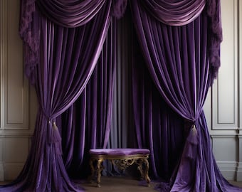Luxus-Verdunkelungsvorhang aus Samt: Eleganter Theatervorhang