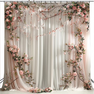 White Tulle Wedding Backdrop: Bridal Shower Party Decor