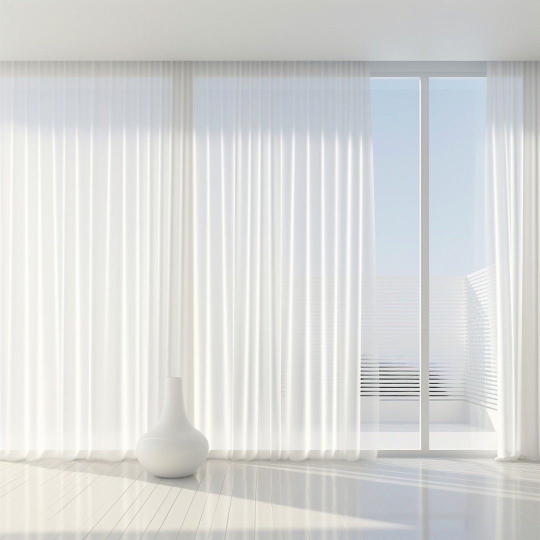 Sheer curtains custom size curtains photoshot curtains white tulle