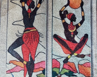 African Pattern Velvet Curtain: Ethnic Boho Window Panel