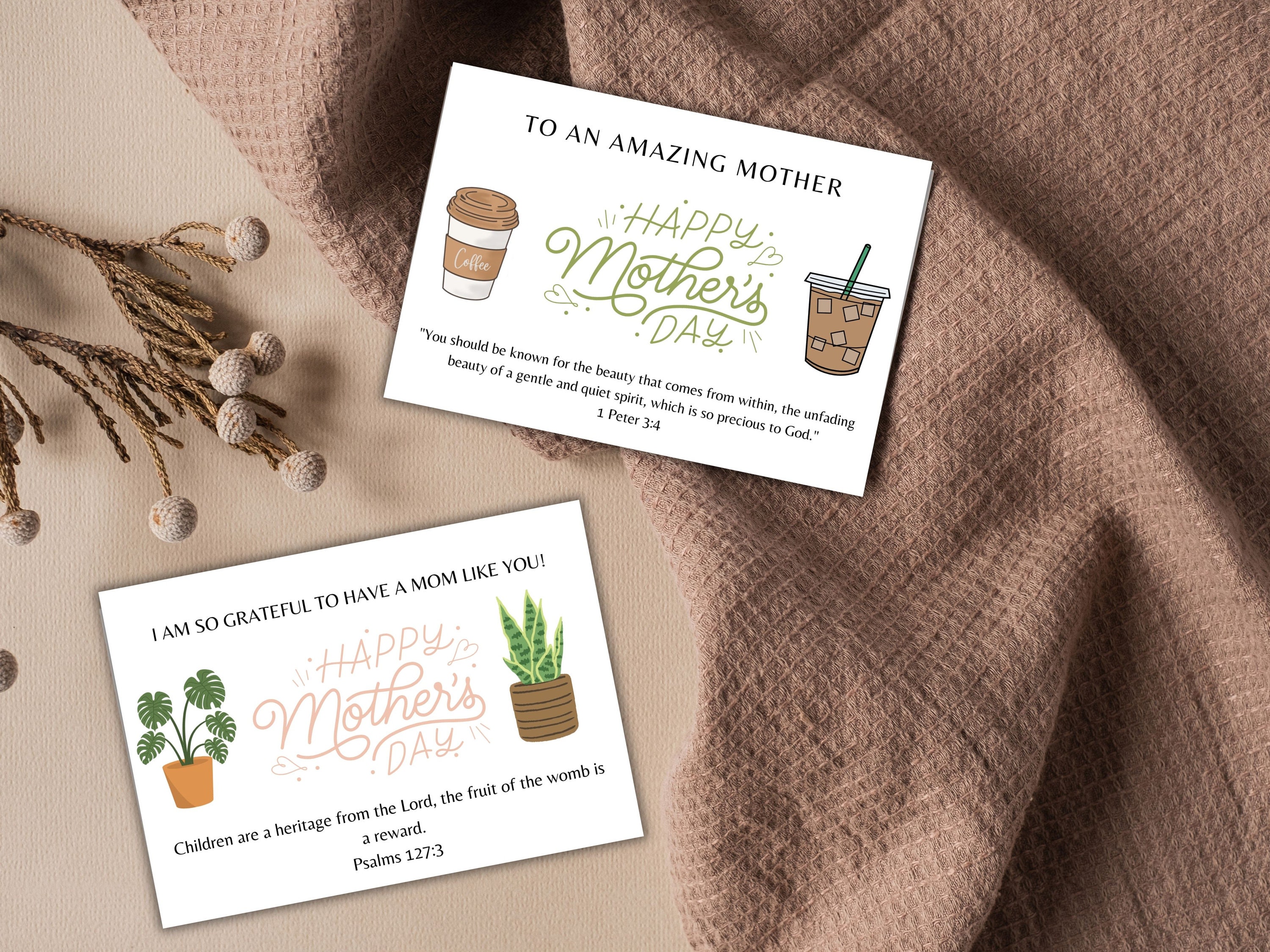 Christian Mothers Day Floral Cards Church Gift Tag for Mothers ...