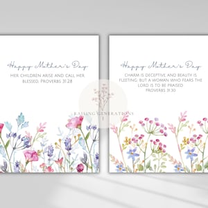 Christian Mothers Day Bible Verse Cards Church Gift Tag for Mothers ...