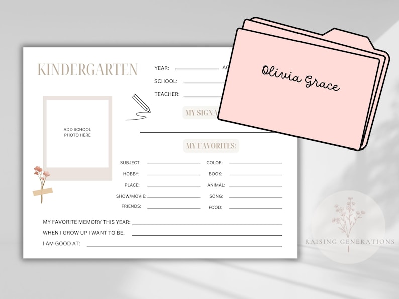 School Memory Box, School Memory Sheets, Kids Questionnaire, School ...