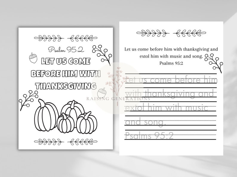 Thanksgiving Bible Craft for Kids Bible Verse Coloring Printable Sunday ...