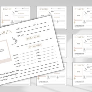 School Memory Box, School Memory Sheets, Kids Questionnaire, School ...