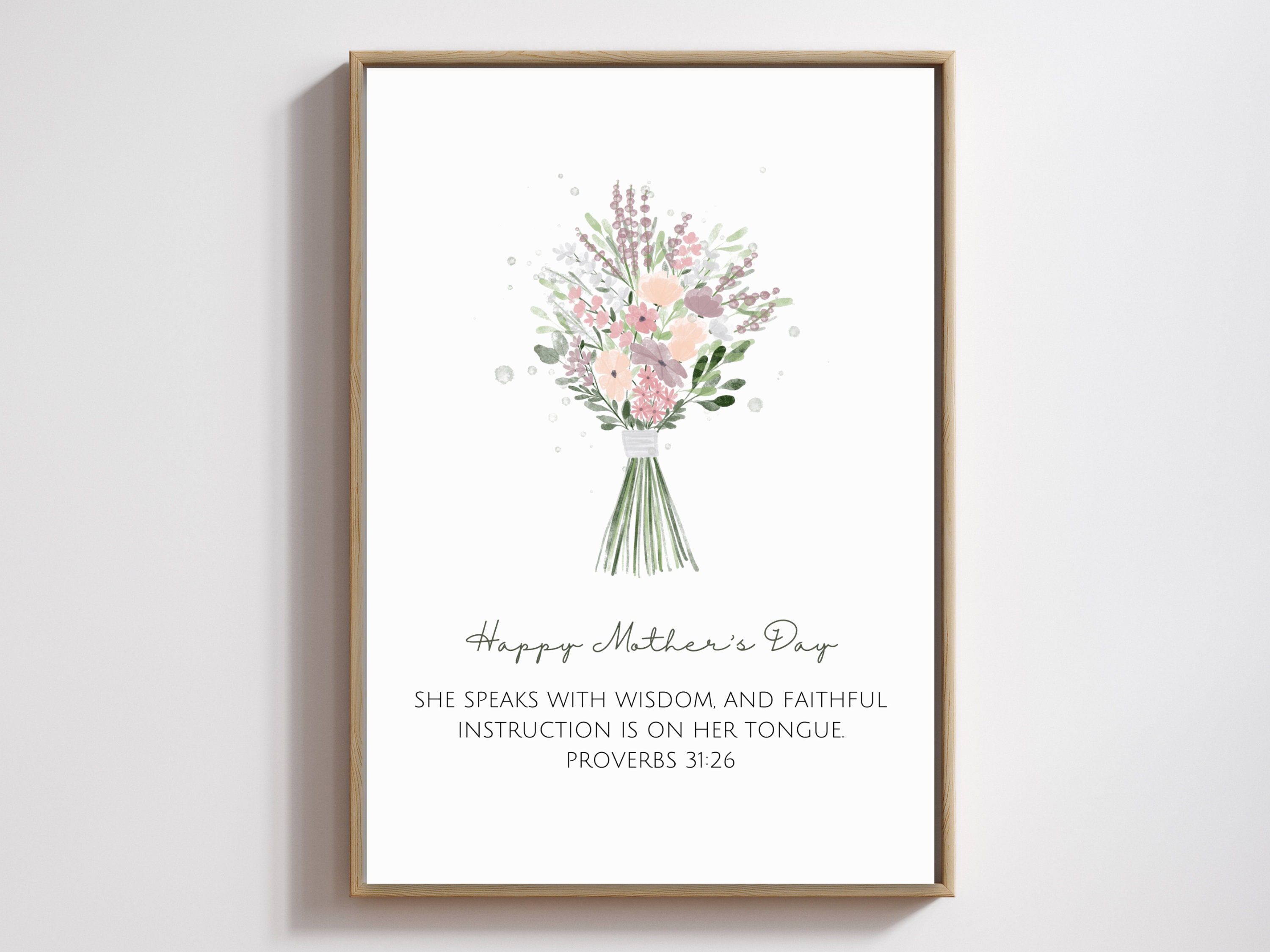 Christian Mothers Day Posters Bible Verse Cards Church Sign for Mothers ...