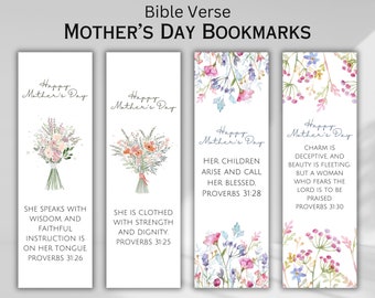 Christian Mothers Day Floral Bookmark Church Gift Tag for Mothers