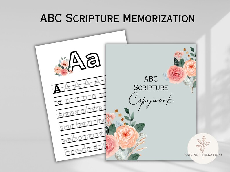 Alphabet Bible Verses | ABC Scripture Copywork | Printable Handwriting ...