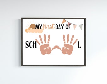 First Day of School Handprint Craft Back to School Printable Keepsake for Kids Preschool Craft Teacher Resource Kindergarten Preschool Craft
