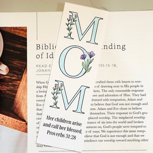 Christian Muttertag Floral Lesezeichen Kirche Geschenkanhänger für Mütter Schrift Karten Druckbar Sonntag Schule Handwerk Geschenk DIY Digital Download