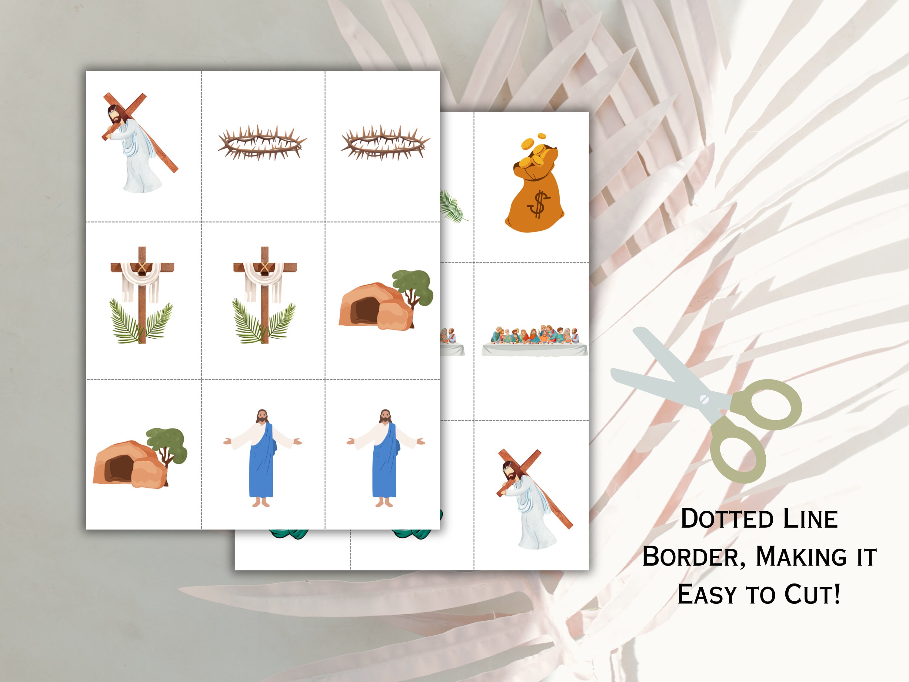 Christian Easter Memory Matching Game for Kids, Children Sunday School ...