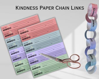 Acts of Kindness Paper Chain Links School Craft for Kids Christian Bee Kind Activity for Students Printable Good Character Elementary Lesson