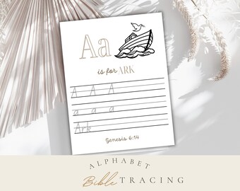 ABC Bible Tracing Alphabet Tracing Worksheet ABC Scripture Tracing Cards Bible Verse Activity Preschool Letter Tracing Practice Kindergarten