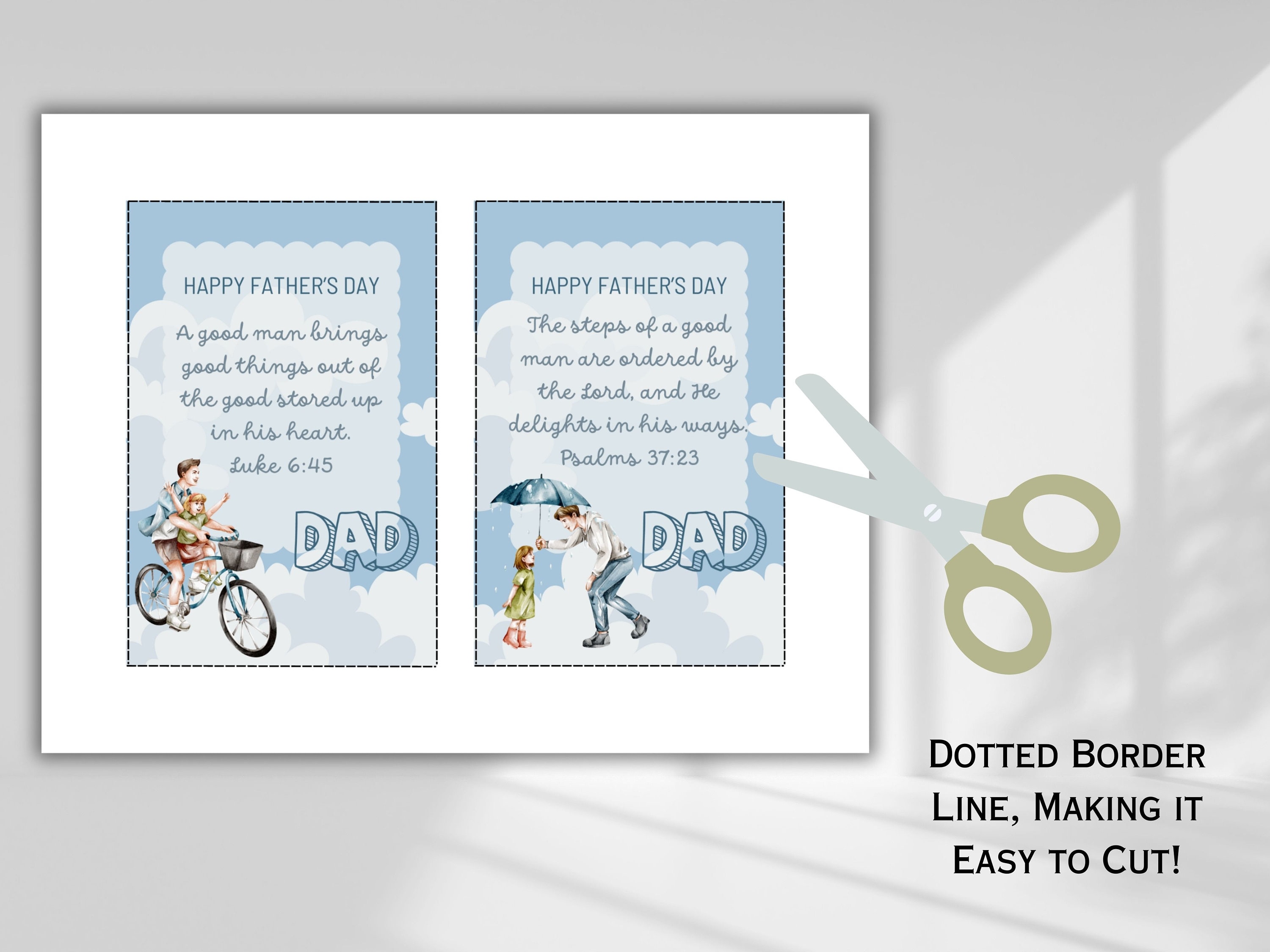 Christian Father's Day Cards Father's Day Printable Bible Verse Cards ...