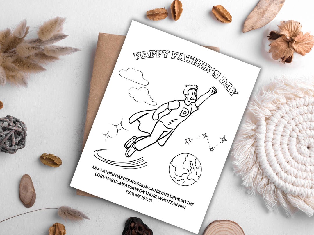 Christian Fathers Day Bible Verse Coloring Pages Gift for Fathers ...