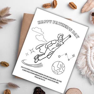 Christlicher Vatertag Bibel-Vers Malseiten Geschenk für Väter Schriftkarten Druckbar Sonntagsschule Vater Geschenk DIY Digitaler Download