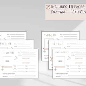 School Memory Box, School Memory Sheets, Kids Questionnaire, School ...