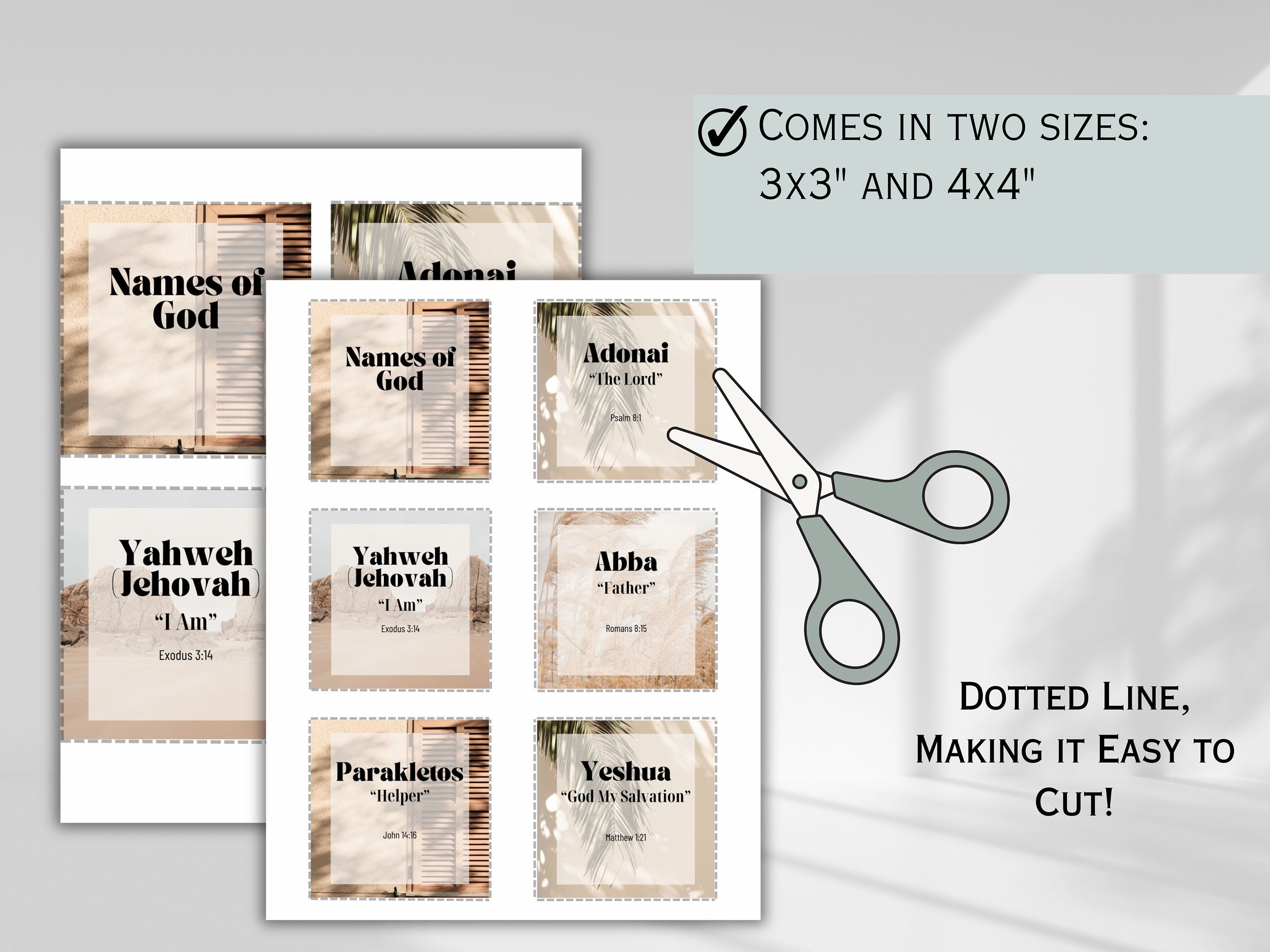 Names of God Christian Cards for Bible Study Tools Printable Names of ...