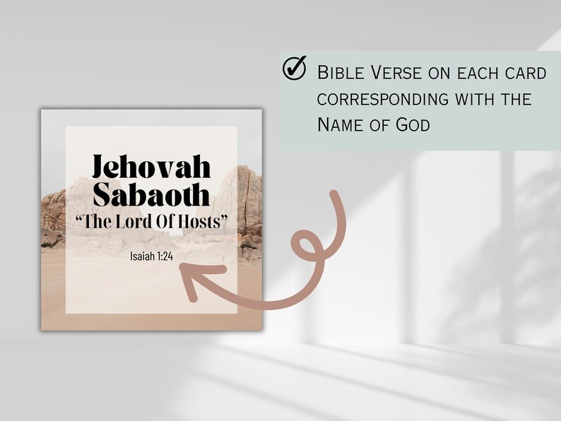 Names of God Christian Cards for Bible Study Tools Printable Names of ...
