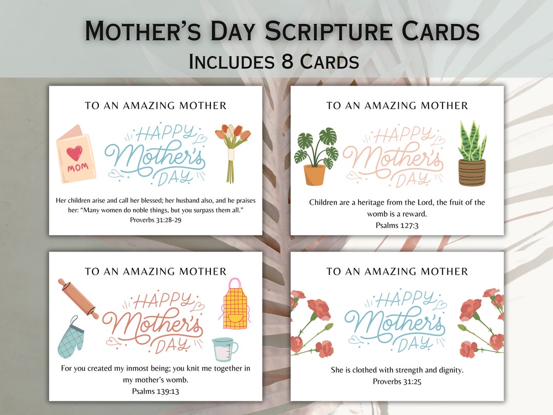 Christian Mothers Day Floral Cards Church Gift Tag for Mothers ...