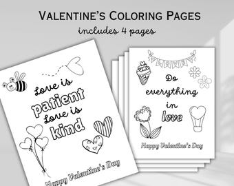 Christian Valentine's Coloring Pages Valentines Sunday School Activity for Kids Coloring Sheets about God's Love Bible Verse Coloring PDF
