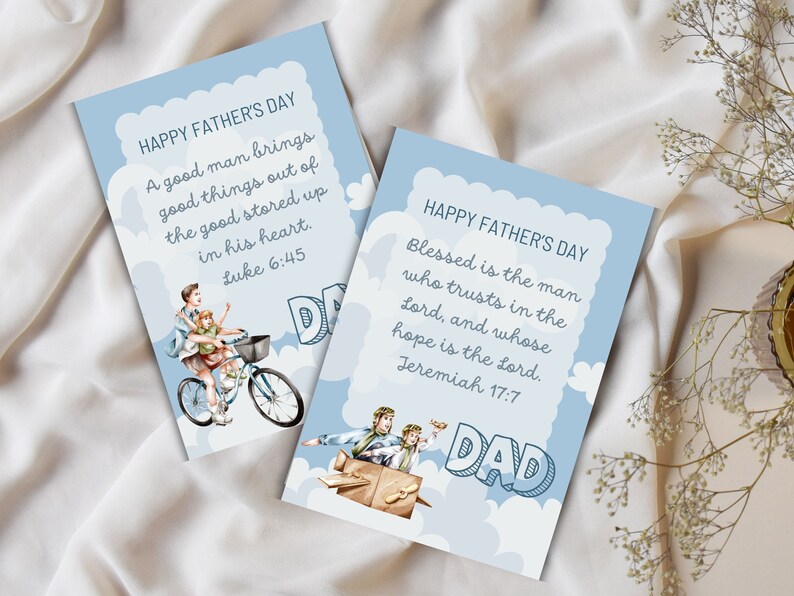 Christian Father's Day Cards Father's Day Printable Bible Verse Cards ...