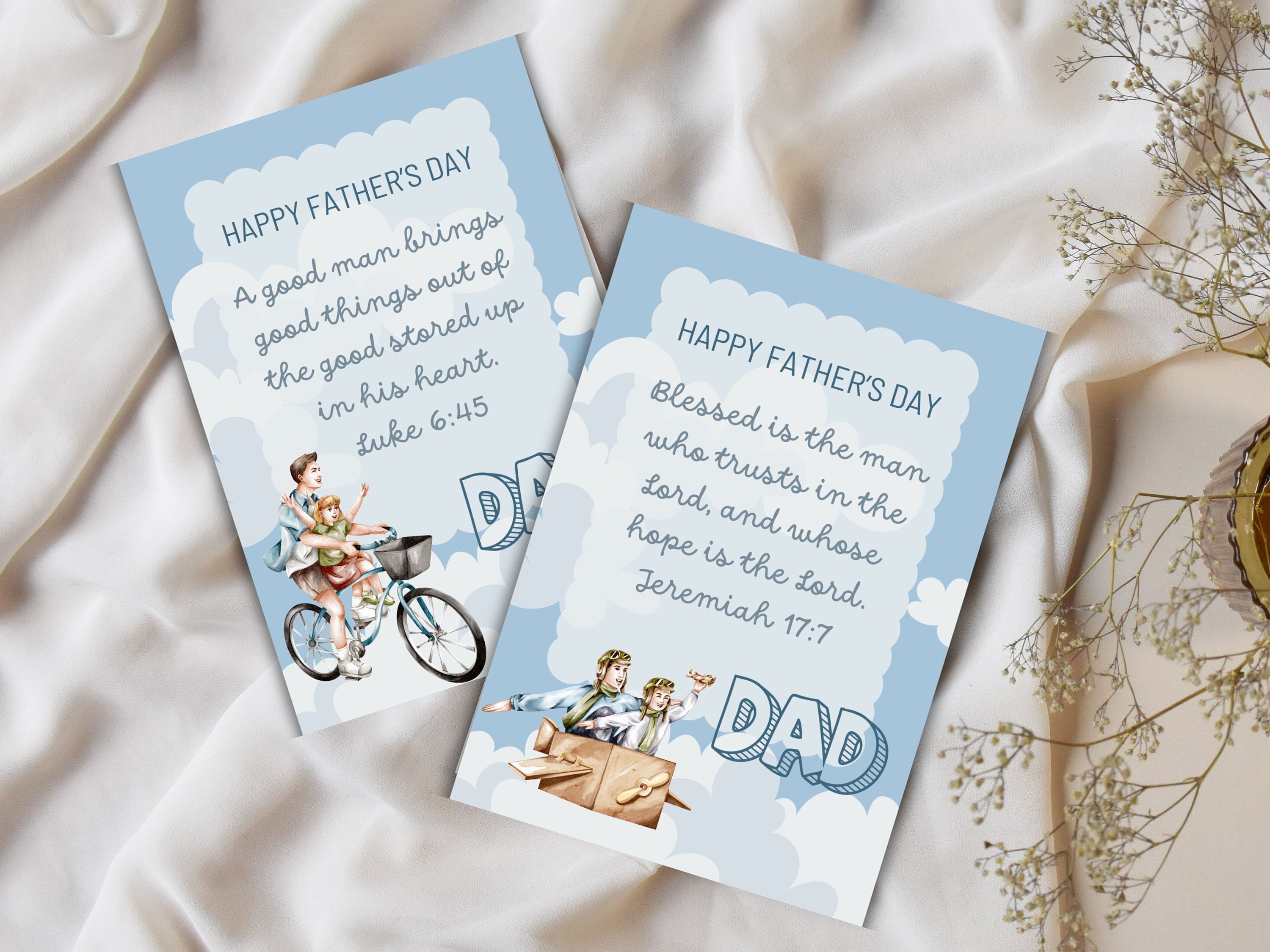 Christian Father's Day Cards Father's Day Printable Bible Verse Cards ...