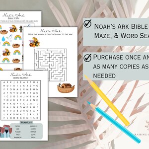 Noahs Ark Flood Activity Printable Bible Story Fun Learning Craft for ...