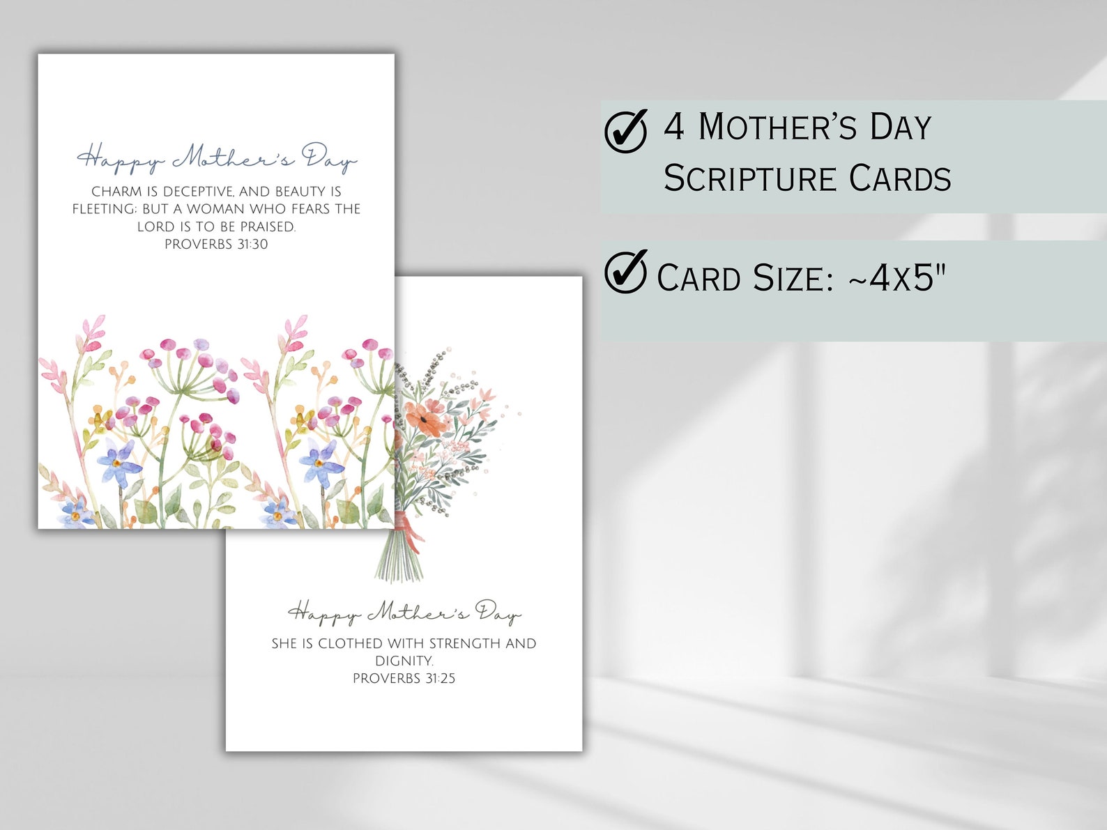 Christian Mothers Day Bible Verse Cards Church Gift Tag for Mothers ...