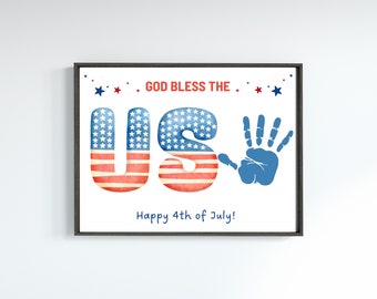 Christian 4th of July Craft for Kids 4th of July Handprint Craft Sunday School Printable Church Craft for Kids Activity Digital Download