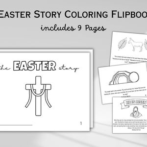 Druckbare Ostern Geschichte Farbe Buch für Kinder Ostern Handwerk Sonntag Schulaktivität Christliche Ostergeschichte Bibel Handwerk Digitaler Download