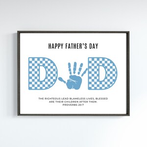 Artisanat chrétien pour la fête des pères pour papa, empreinte de main d'art pour enfants, carte imprimable, école du dimanche, bricolage, cadeau, verset de la Bible, téléchargement numérique