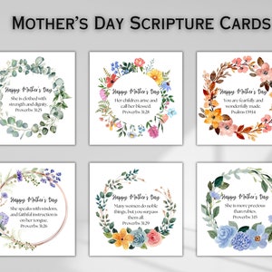 Bloemen Moederdag Bijbelvers kaarten Moederdag schriftkaarten voor moeders Spreuken 31 kaart kerk gunst cadeaukaartje voor moeder digitale download