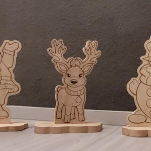 Wooden figures Christmas, Christmas, snowman, reindeer