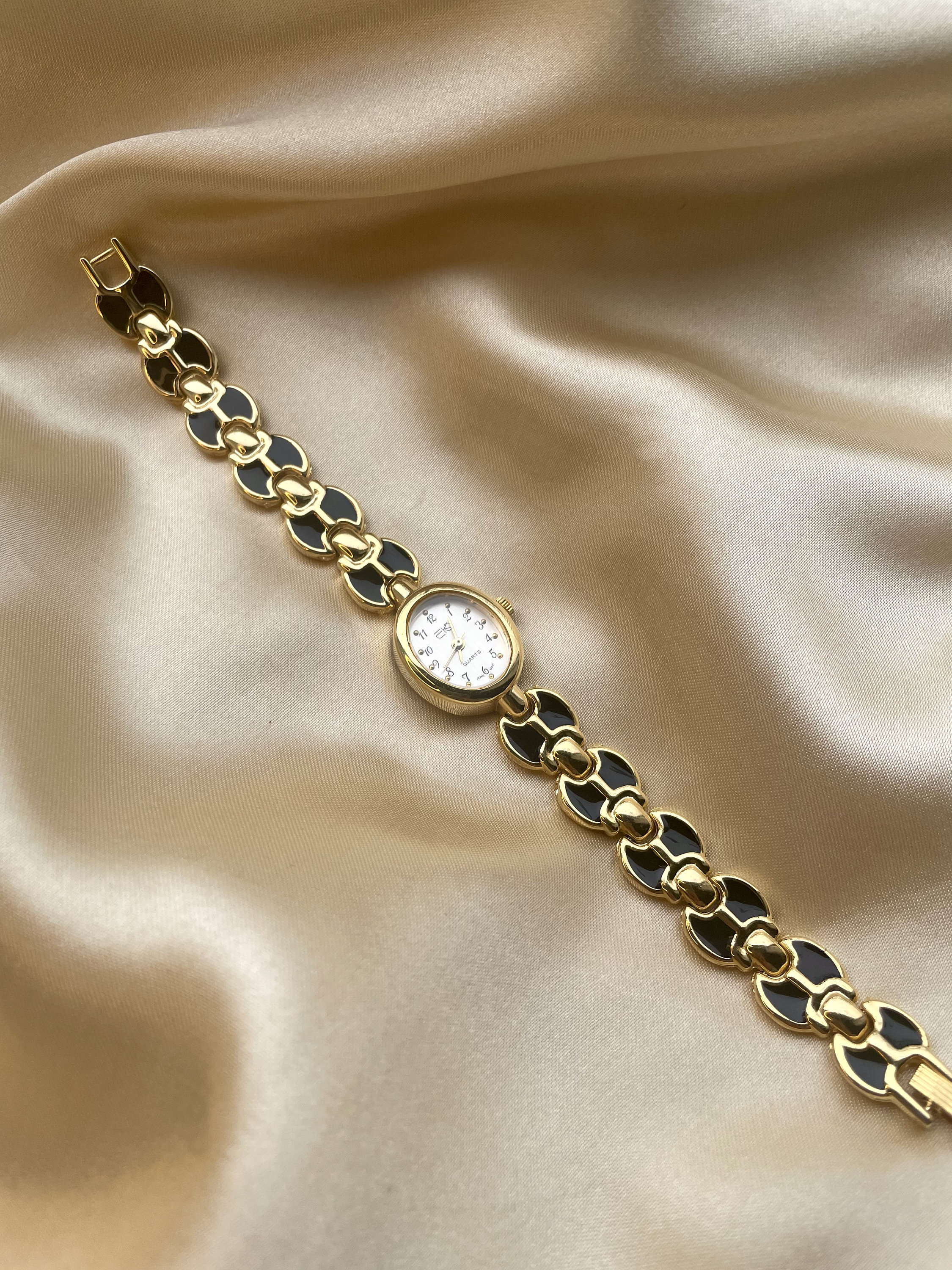 Vintage Gold and Black Watch - Etsy