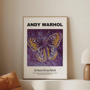 Andy Warhol Butterfly Print Poster, serie Endangered Species, regalo d'arte retrò, arte murale pop art americana, stampa di poster d'arte murale unica per la casa