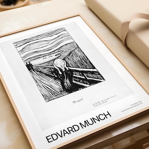 Edvard Munch The Scream Print, 1895 Expressionist Poster, Edvard Munch The Scream Poster, Matte Paper Wall Decor, Bedroom Wall Art Idea