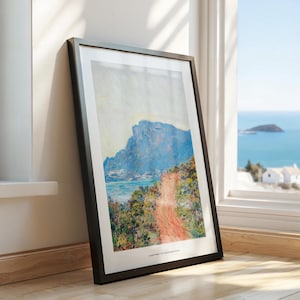 Claude Monet The Corniche Near Monaco Print,Landscape Art, Classic Coastal Painting, Matte Paper Wall Art, Gallery Bedroom Wall Art Ideas