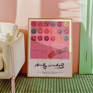 Andy Warhol Lifesavers Candy Pink Print Poster, Illustration, Retro Art Gift, American Pop Art Wall Art, Unique Home Wall Art Poster Print
