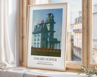 Edward Hopper Print House by the Railroad 1925, Edward Hopper Gemälde Poster, Fine Art Matte Papier Wand Kunst Poster, Schlafzimmer Wand Kunst Idee